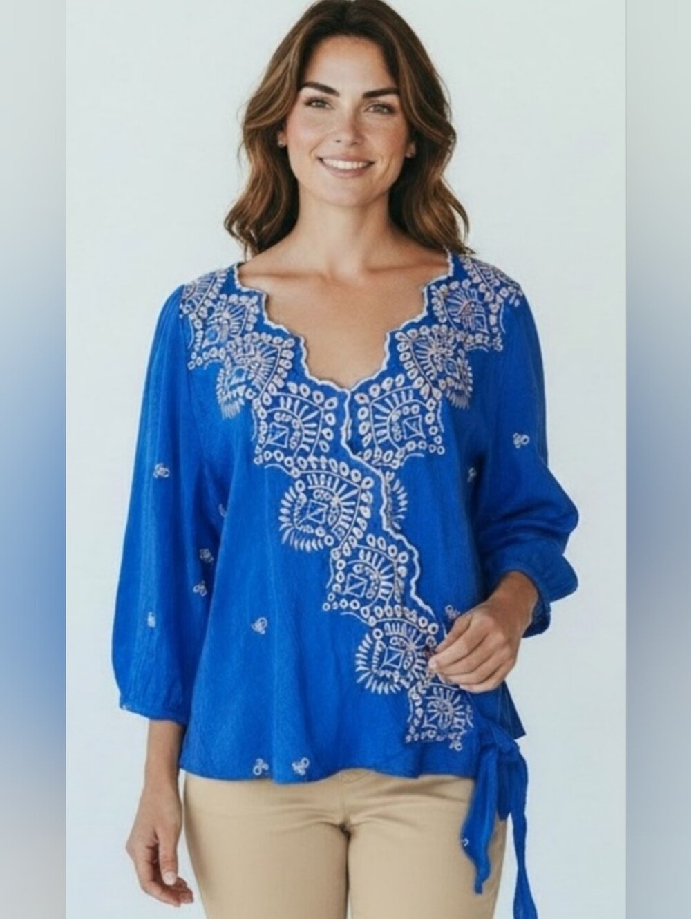 Anthropologie Fig & Flower Wrap Blouse Size XL